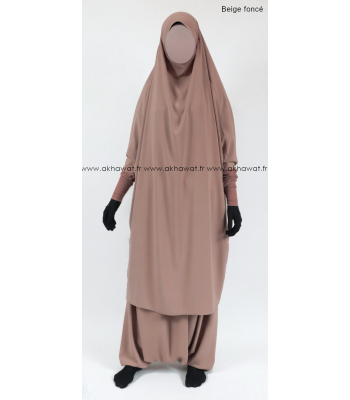 Tight sleeves Jilbab with harem pants