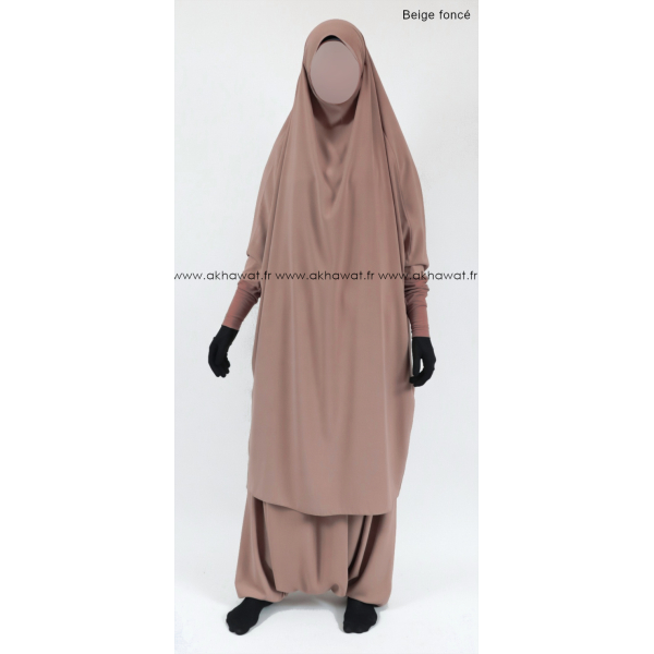 Tight sleeves Jilbab with harem pants