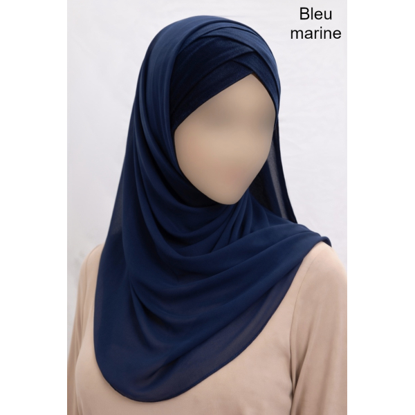 Ready to wear - Crossed hijab - Crepe & Viscose