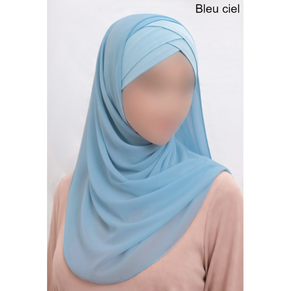 Ready to wear - Crossed hijab - Crepe & Viscose