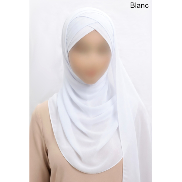 Ready to wear - Crossed hijab - Crepe & Viscose