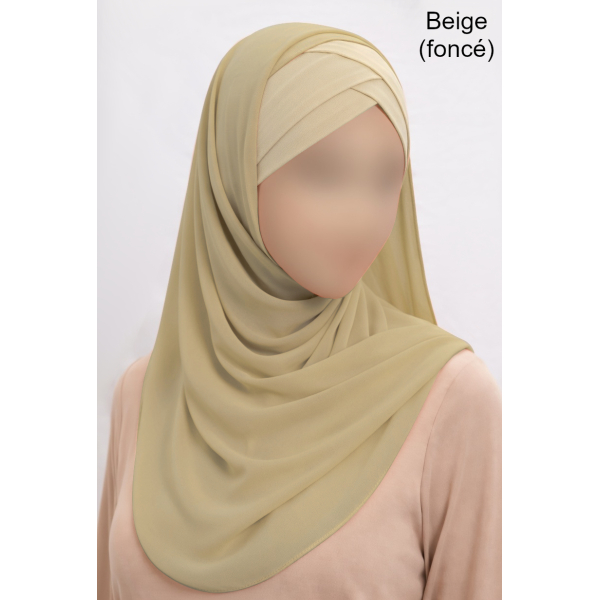 Ready to wear - Crossed hijab - Crepe & Viscose