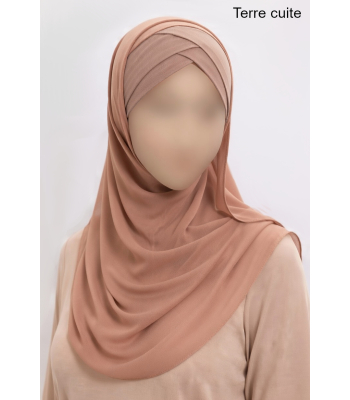 Ready to wear - Crossed hijab - Crepe & Viscose