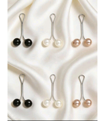 6 Pearl shape Hijab clips