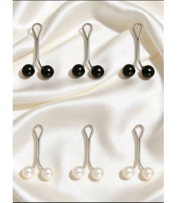 6 Pinces attache-hijab - Perle
