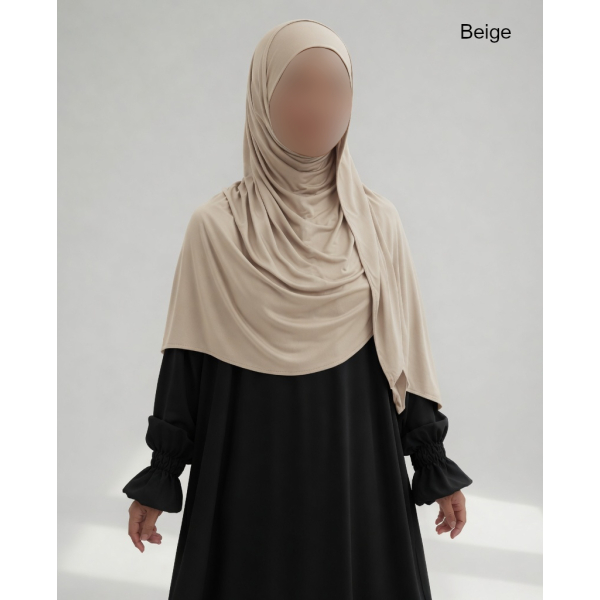 Hijab bonnet intégré simple - Jersey