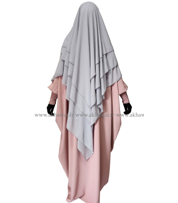 Khimar 3 voiles - Mousseline crêpe