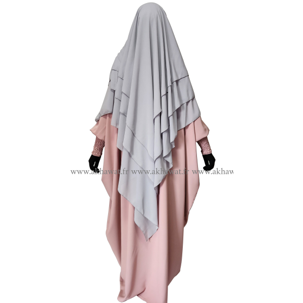 Khimar 3 voiles - Mousseline crêpe