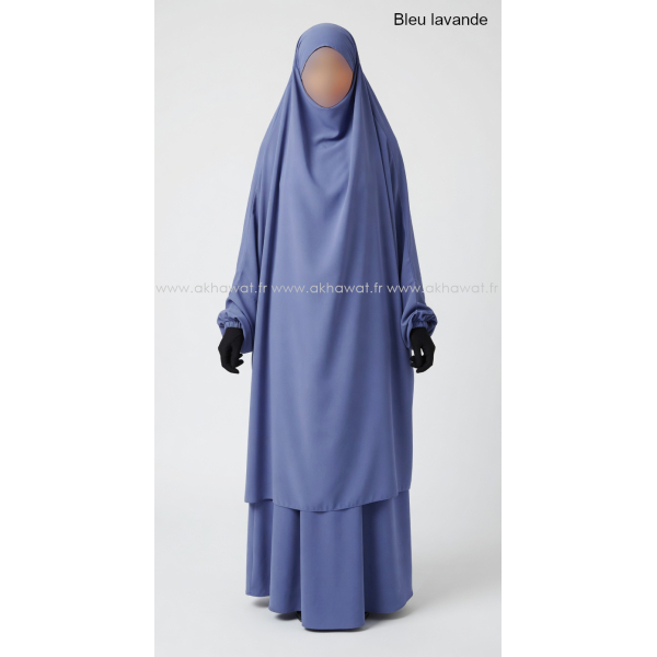 Light microfiber French Jilbab with flared skirt
