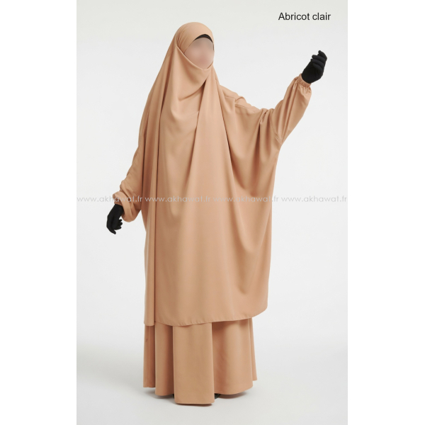 Light microfiber French Jilbab with flared skirt