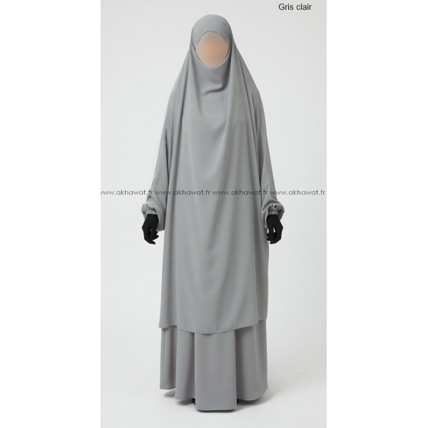Light microfiber French Jilbab with flared skirt