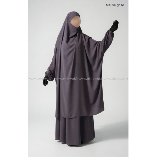 Light microfiber French Jilbab with flared skirt