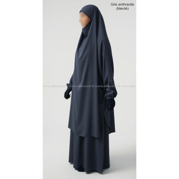 Light microfiber French Jilbab with flared skirt
