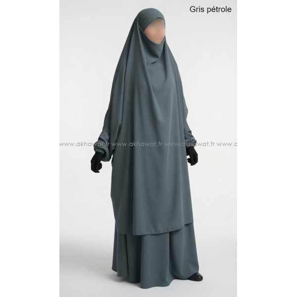 Light microfiber French Jilbab with flared skirt