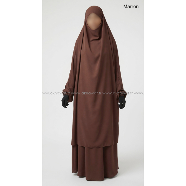 Jilbab Microfibre Léger 2 pièces jupe - El bassira
