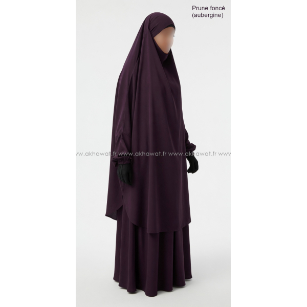 Light microfiber French Jilbab with flared skirt