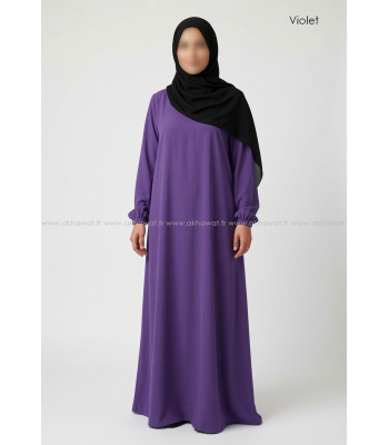 Abaya Microfibre léger - manches élastiquées - El bassira