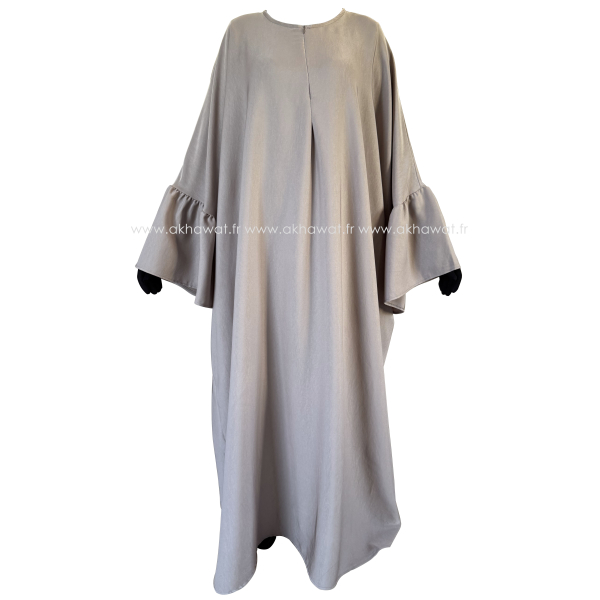 Ruffled sleeves large abaya