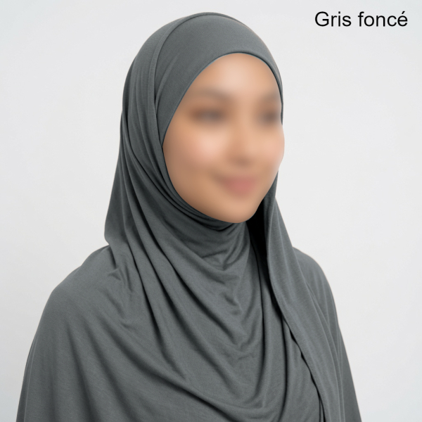 Hijab bonnet intégré simple - Jersey