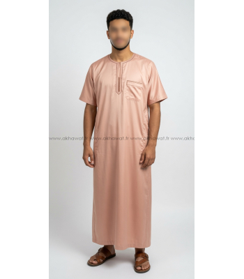 Qamis manches courtes brodé - Qualité supérieure