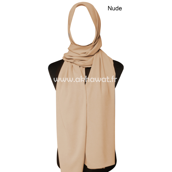 Hijab mousseline crêpe Opaque - 200X75 cm