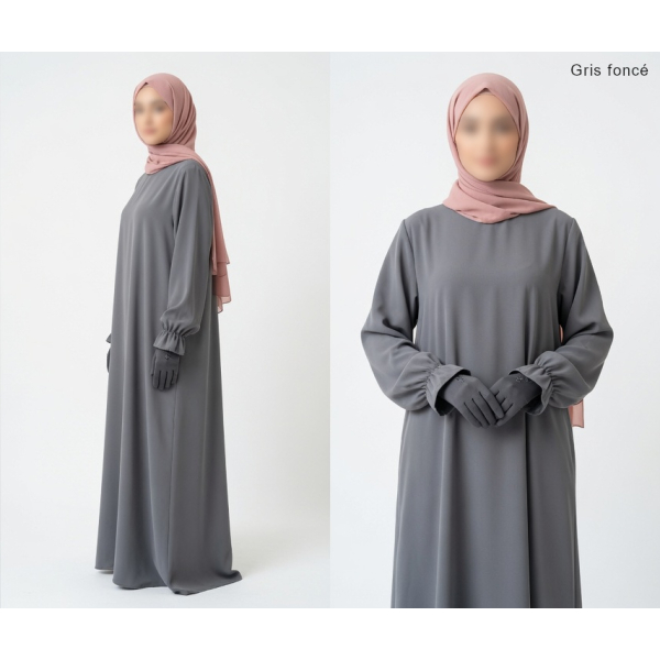 Abaya évasée manches tulipe - Soie de Médine