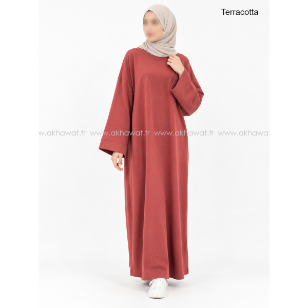 Abaya molleton - manches droites