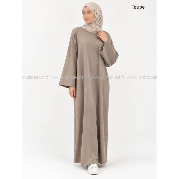 Abaya molleton - manches droites