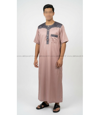 Bi-color Short sleeves Qamis