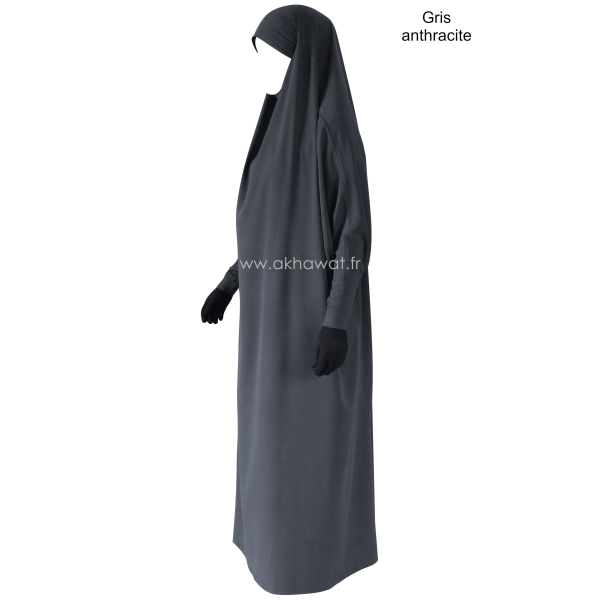 Jilbab manches serrées - 1 pièce - Microfibre léger