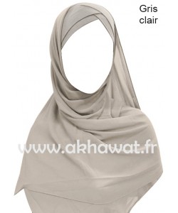 Hijab bonnet intégré croisé - Bi-matière