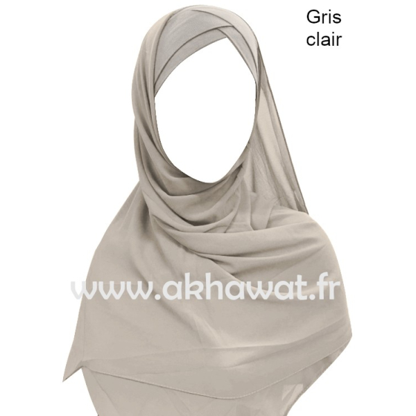 Hijab bonnet intégré croisé - Bi-matière