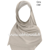 Hijab bonnet intégré croisé - Bi-matière