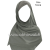 Hijab bonnet intégré croisé - Bi-matière