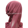 Hijab bonnet intégré croisé - Bi-matière