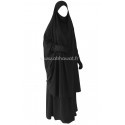 Butterfly jilbab with tight sleeves - 2 pieces - Light microfiber - Akhawat