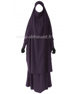 Butterfly jilbab with sleeves - 2 pieces - Light microfiber