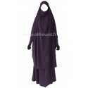 Butterfly jilbab with tight sleeves - 2 pieces - Light microfiber - Akhawat